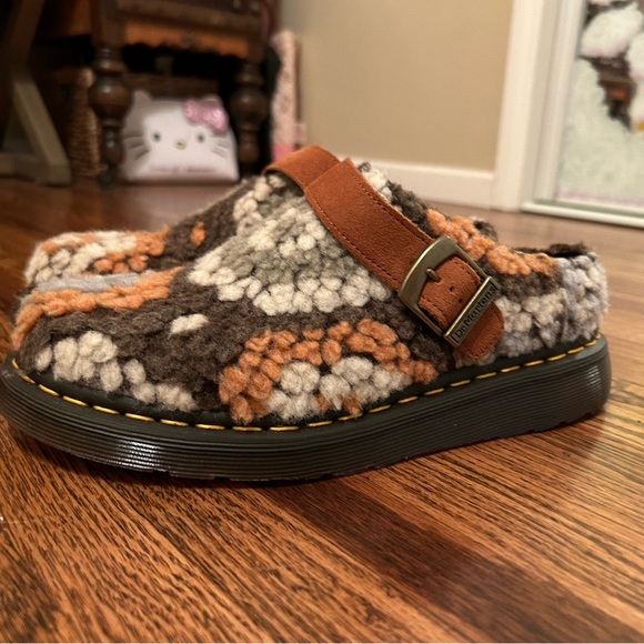 Dr. Martens Shoes - Dr. Martens Multicolor Fuzzy Clogs with Buckle